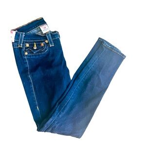 True Religion Skinny leg. Size 27. Dark Blue. Like New